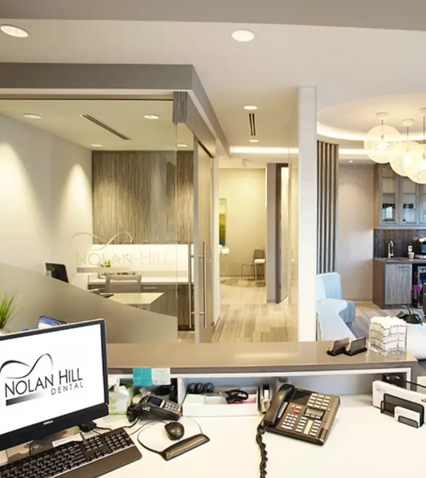 Reception desk at Nolan Hill Dental